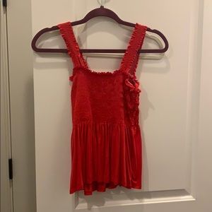 Smocked Red Tank